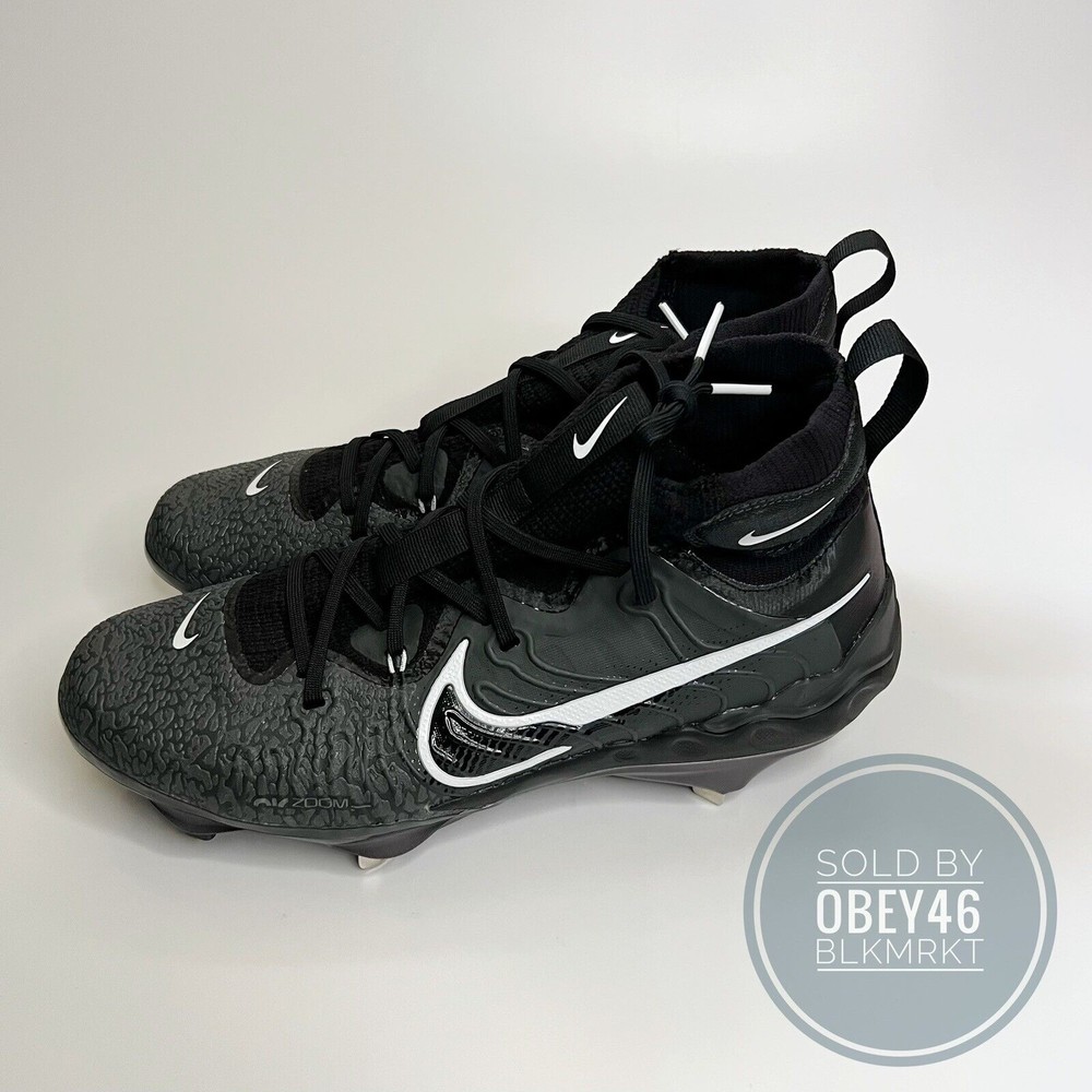 Nike Alpha Huarache NXT Black Metal Baseball Cleat Zoom DJ6517-010